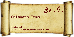 Csimbora Irma névjegykártya